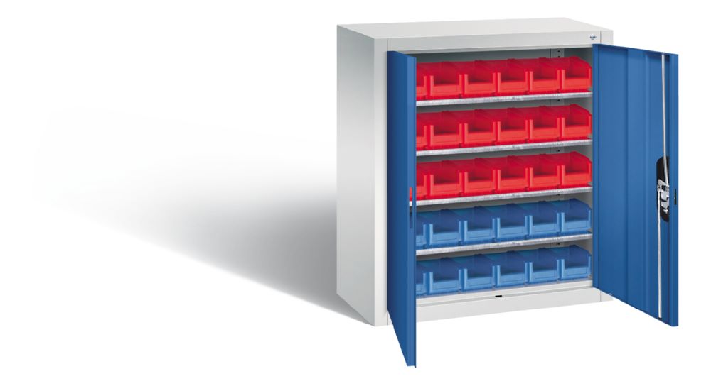 Produktbild C+P Magazinschrank mit 30 Lagerkästen enzianblau grau 700 x 300 x 830 mm bild 2