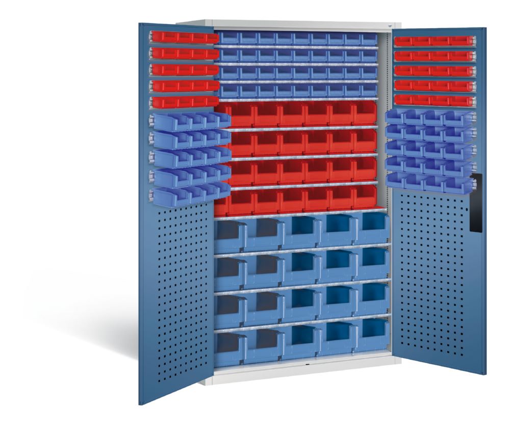 Produktbild C+P Magazinschrank 168 Sichtlagerkästen 1950 x 1100 x 535 mm lichtgrau fernblau bild 2