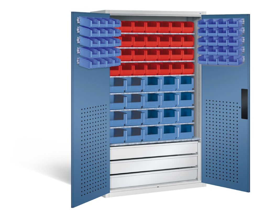 Produktbild C+P Magazinschrank 83 Sichtlagerkästen 1950 mm lichtgrau fernblau bild 2