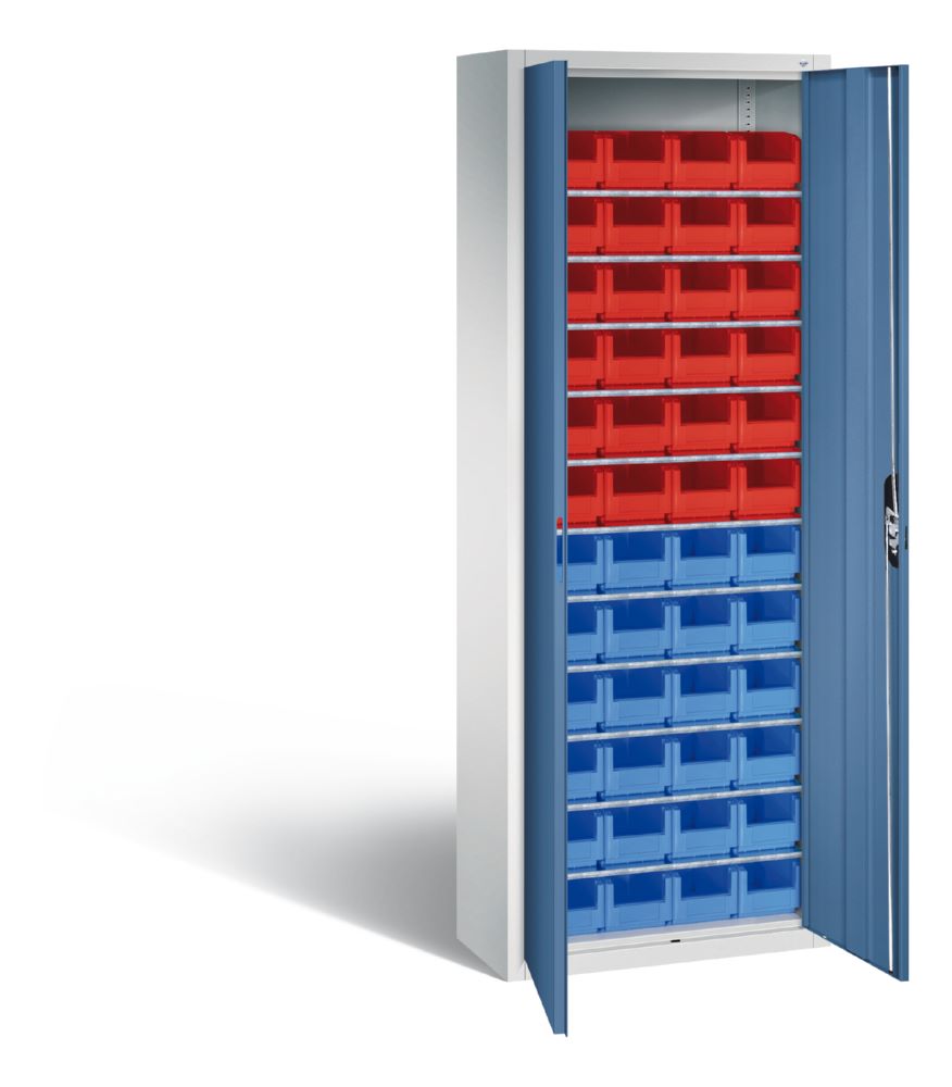 Produktbild C+P Magazinschrank mit 48 Lagerkästen in fernblau 700 x 300 x 1980 mm bild 2