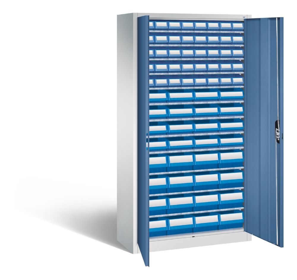 Produktbild C+P Magazinschrank mit 72 Sichtlagerkästen H 1980 mm lichtgrau fernblau bild 2