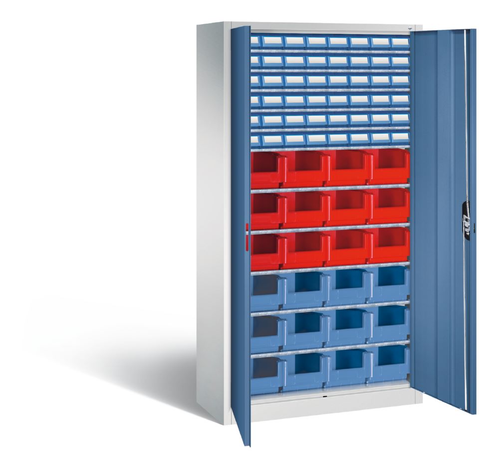 Produktbild C+P Magazinschrank 72 verschiedene Sichtlagerkästen fernblau 1000 x 420 x 1980 mm bild 2
