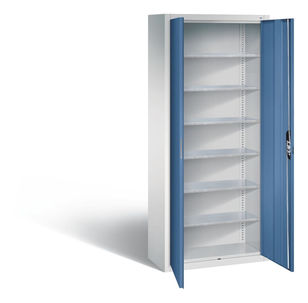 Produktbild C+P Magazinschrank mit Fächer und Schloss fernblau grau 700 x 300 x 1690 mm bild 2