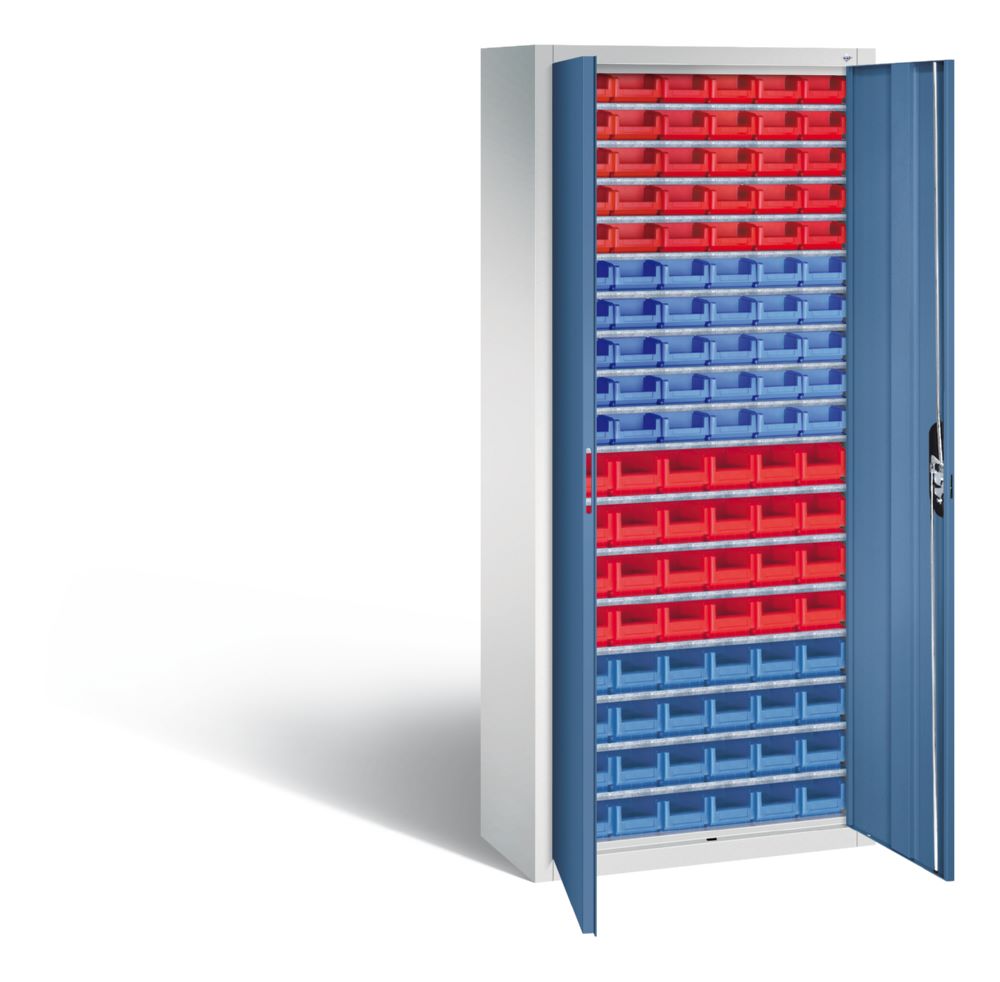 Produktbild C+P Magazinschrank 108 verschiedene Lagerkästen fernblau 700 x 300 x 1690 mm bild 2