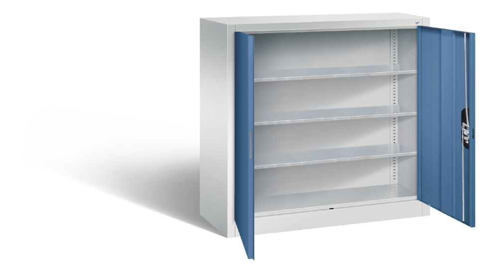 Produktbild C+P Magazinschrank mit Flügeltüren lichtgrau fernblau 1000 x 420 x 1000 mm bild 2