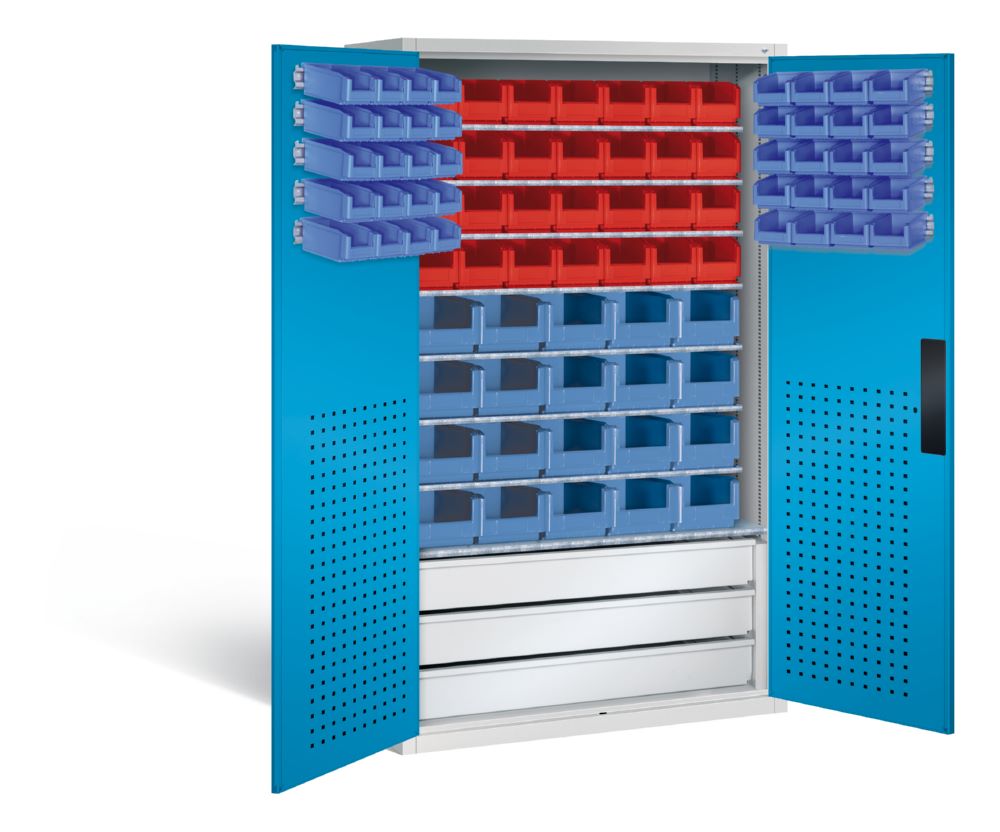 Produktbild C+P Magazinschrank 83 Sichtlagerkästen 1950 x 1100 x 535 mm lichtgrau lichtblau bild 2