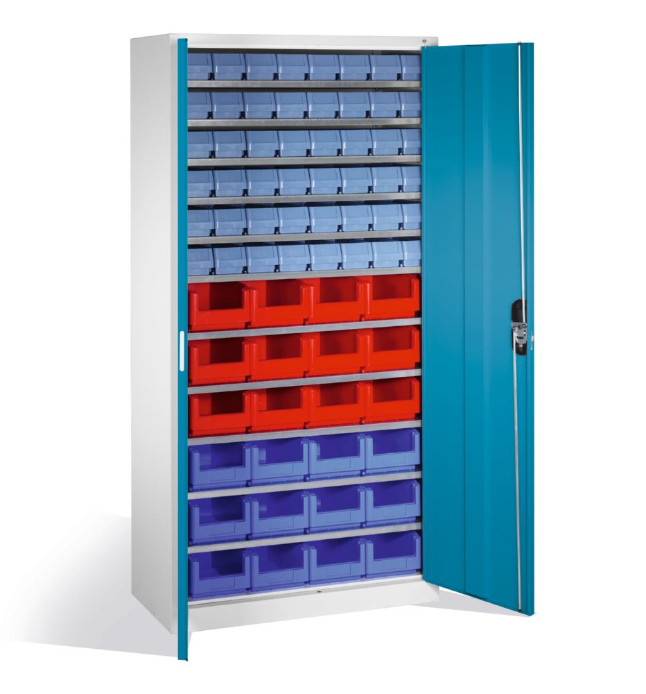 Produktbild C+P Magazinschrank 72 verschiedene Sichtlagerkästen lichtblau 1000 x 420 x 1980 mm bild 2
