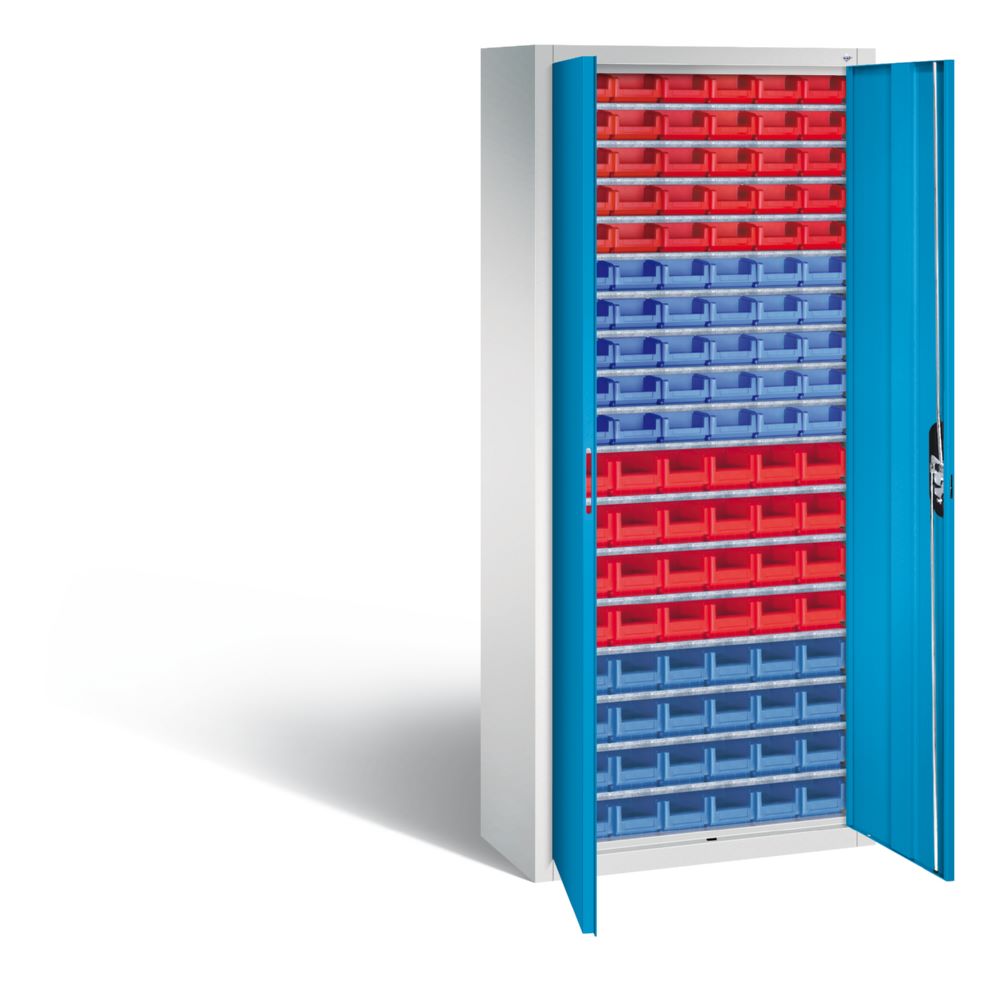 Produktbild C+P Magazinschrank 108 verschiedene Lagerkästen lichtblau 700 x 300 x 1690 mm bild 2