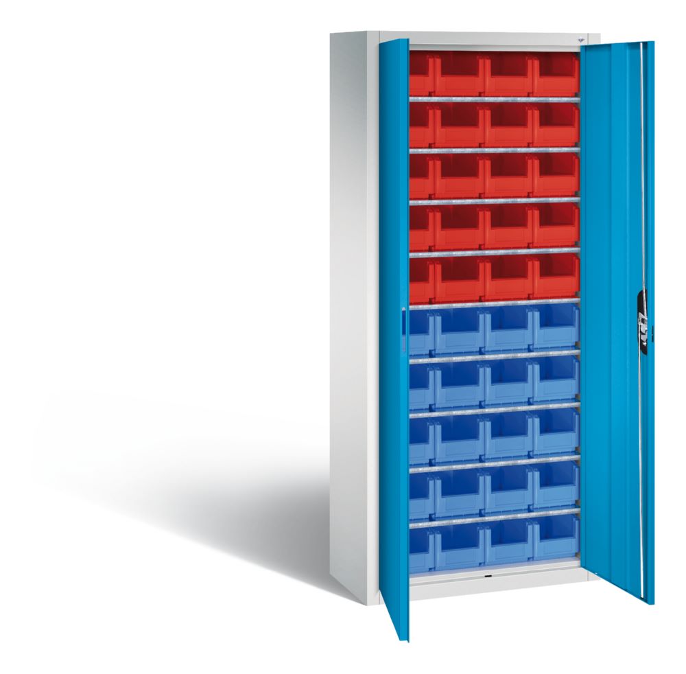 Produktbild C+P Magazinschrank mit 40 Sichtlagerkästen lichtblau 700 x 300 x 1690 mm bild 2