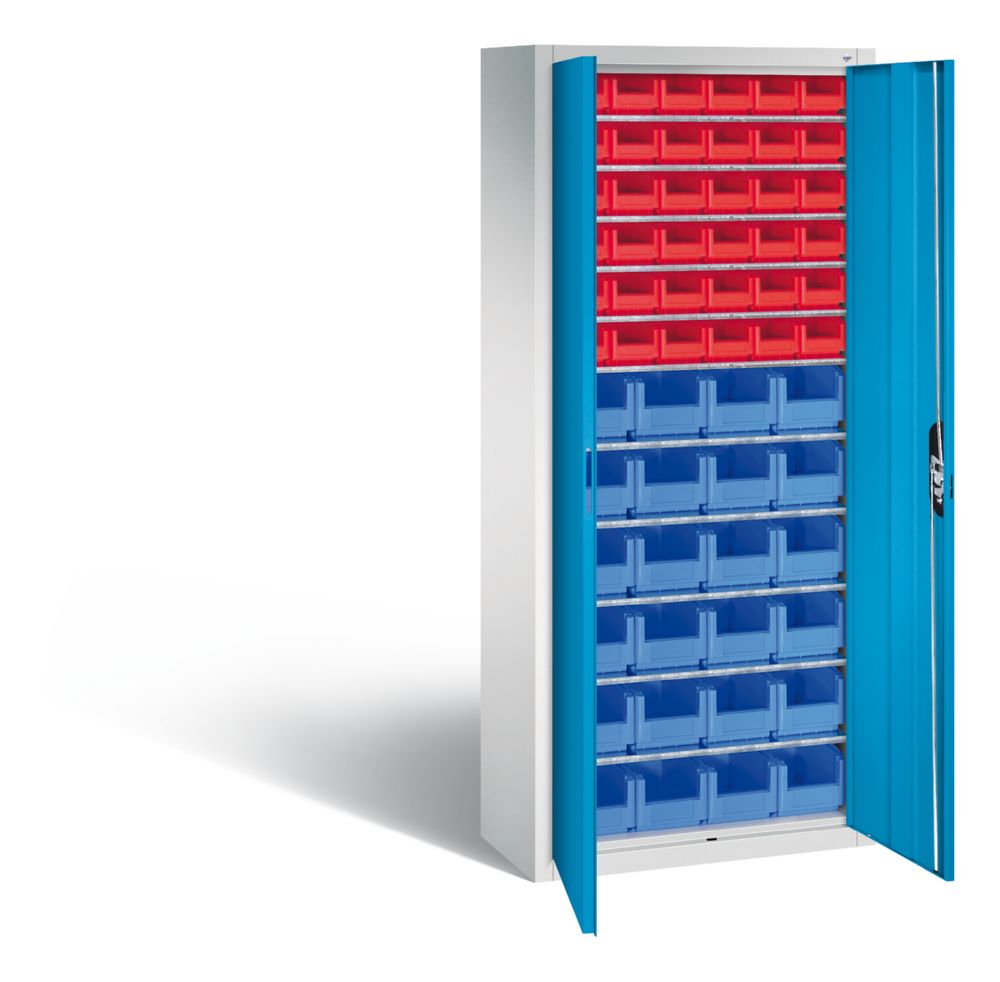 Produktbild C+P Magazinschrank mit 60 Sichtlagerkästen lichtblau 700 x 300 x 1690 mm bild 2