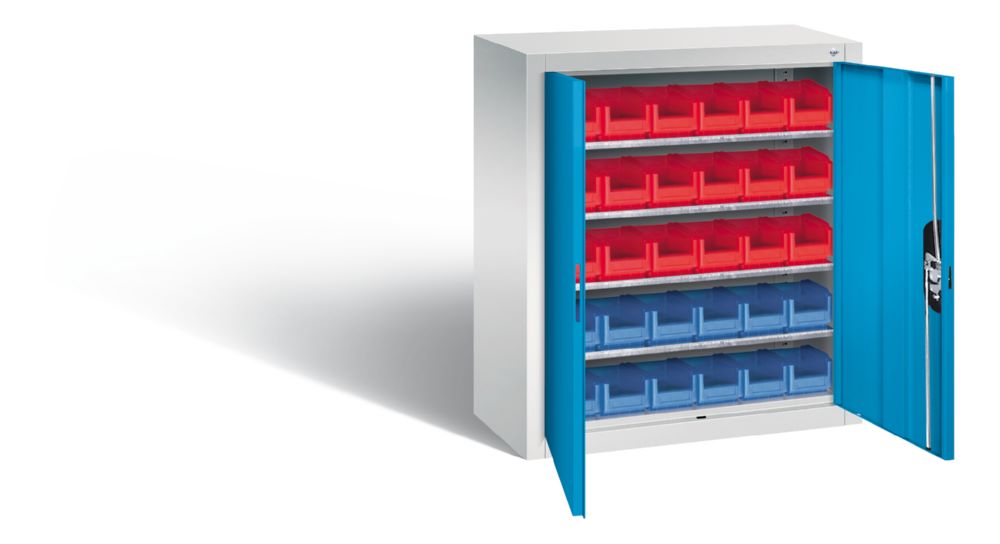 Produktbild C+P Magazinschrank mit 30 Lagerkästen in lichtblau grau 700 x 300 x 830 mm bild 2