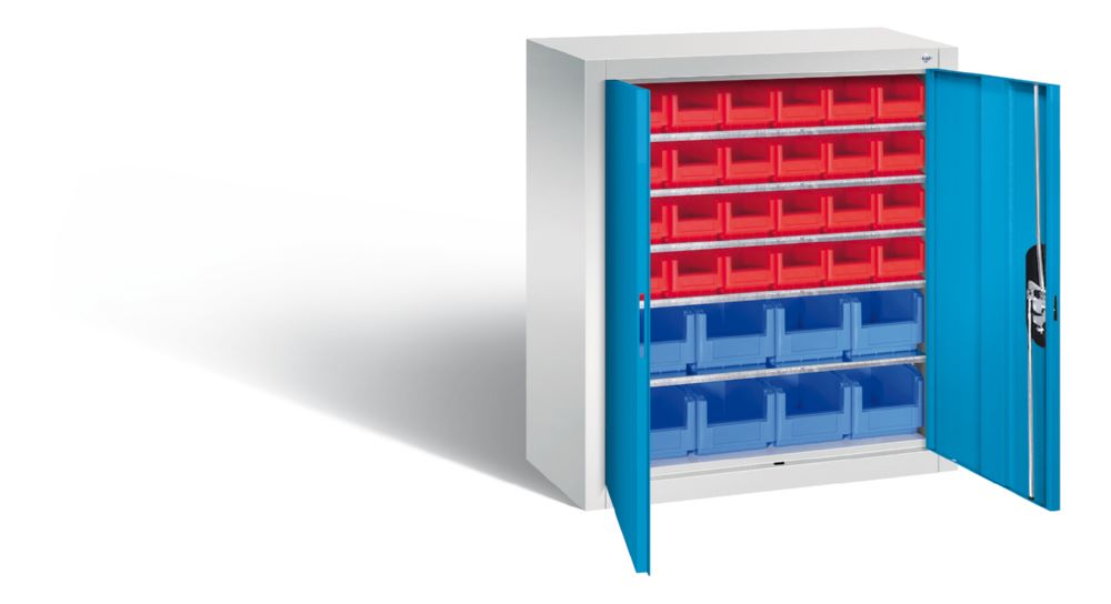 Produktbild C+P Magazinschrank mit 32 Lagerkästen 2 Türen in lichtblau 700 x 300 x 830 mm bild 2