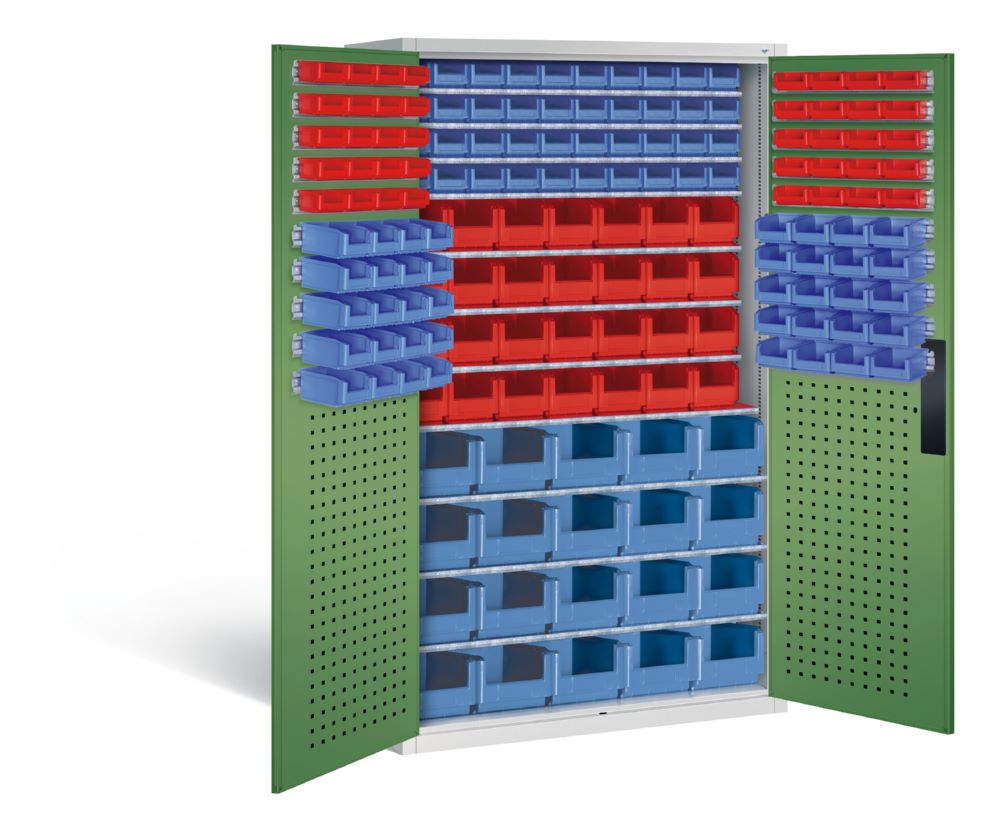Produktbild C+P Magazinschrank 168 Sichtlagerkästen 1950 x 1100 x 535 mm lichtgrau resedagrün bild 2