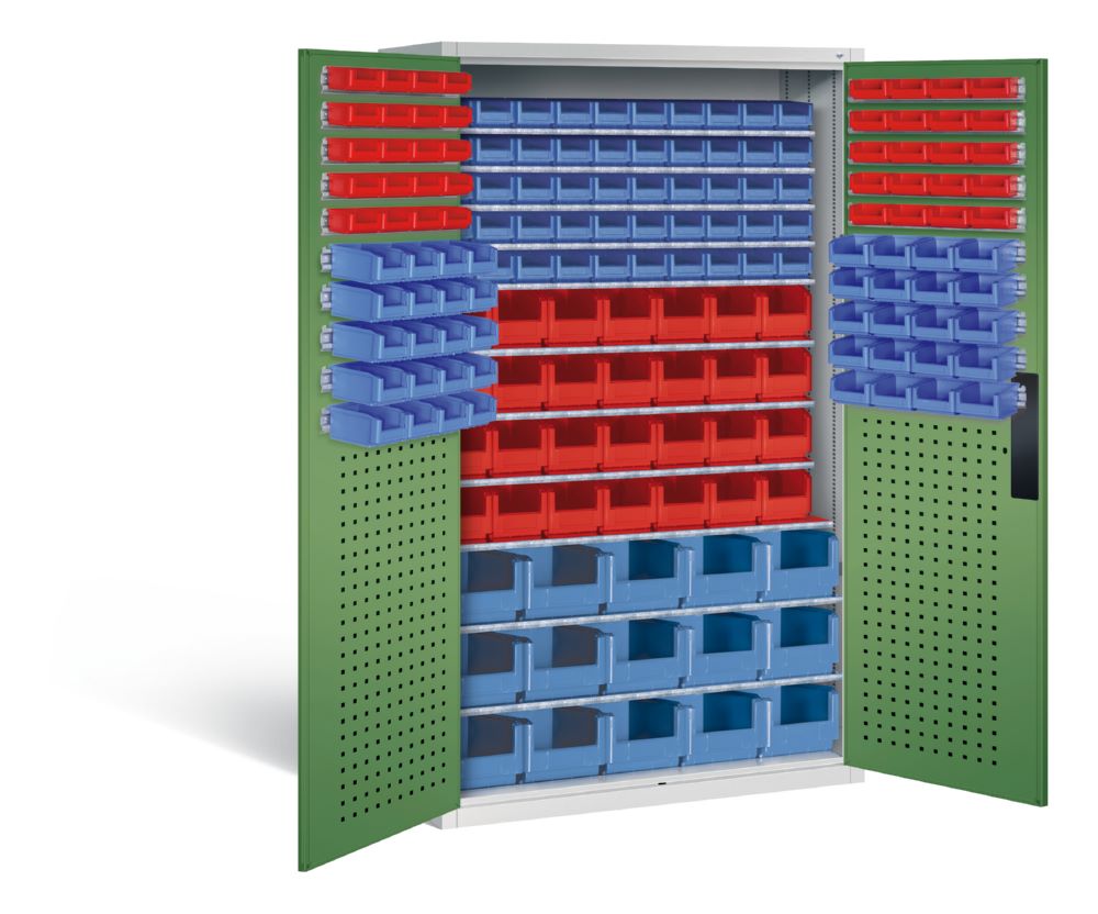 Produktbild C+P Magazinschrank 173 Sichtlagerkästen 1950 x 1100 x 535 mm lichtgrau resedagrün bild 2