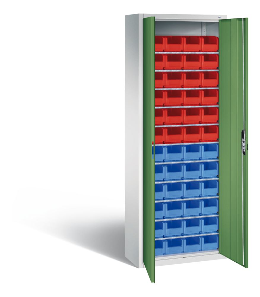 Produktbild C+P Magazinschrank mit 48 Lagerkästen resedagrün 700 x 300 x 1980 mm bild 2