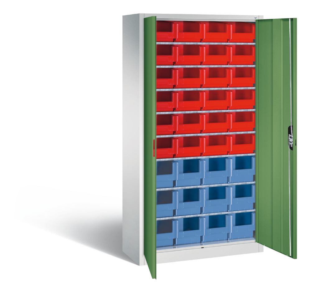 Produktbild C+P Magazinschrank mit 36 Lagerkästen Türen in resedagrün 1000 x 420 x 1980 mm bild 2