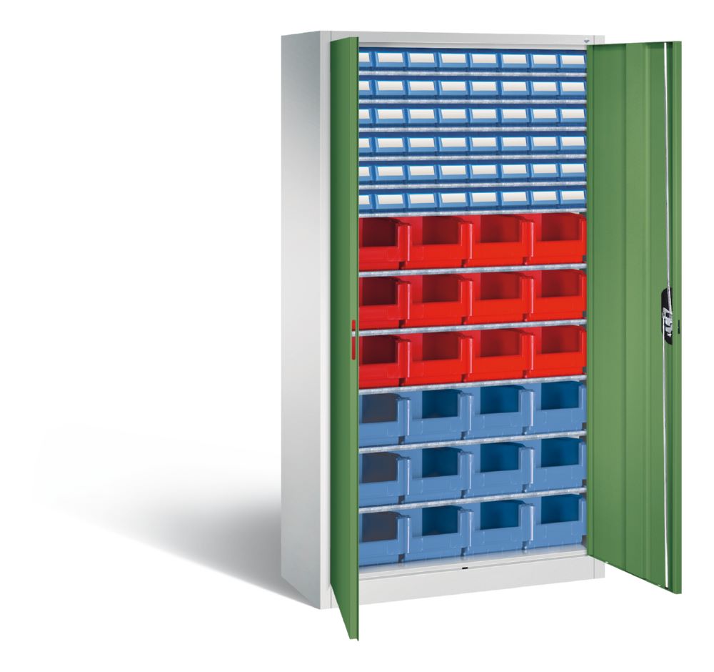 Produktbild C+P Magazinschrank 72 verschiedene Sichtlagerkästen resedagrün 1000 x 420 x 1980 mm bild 2
