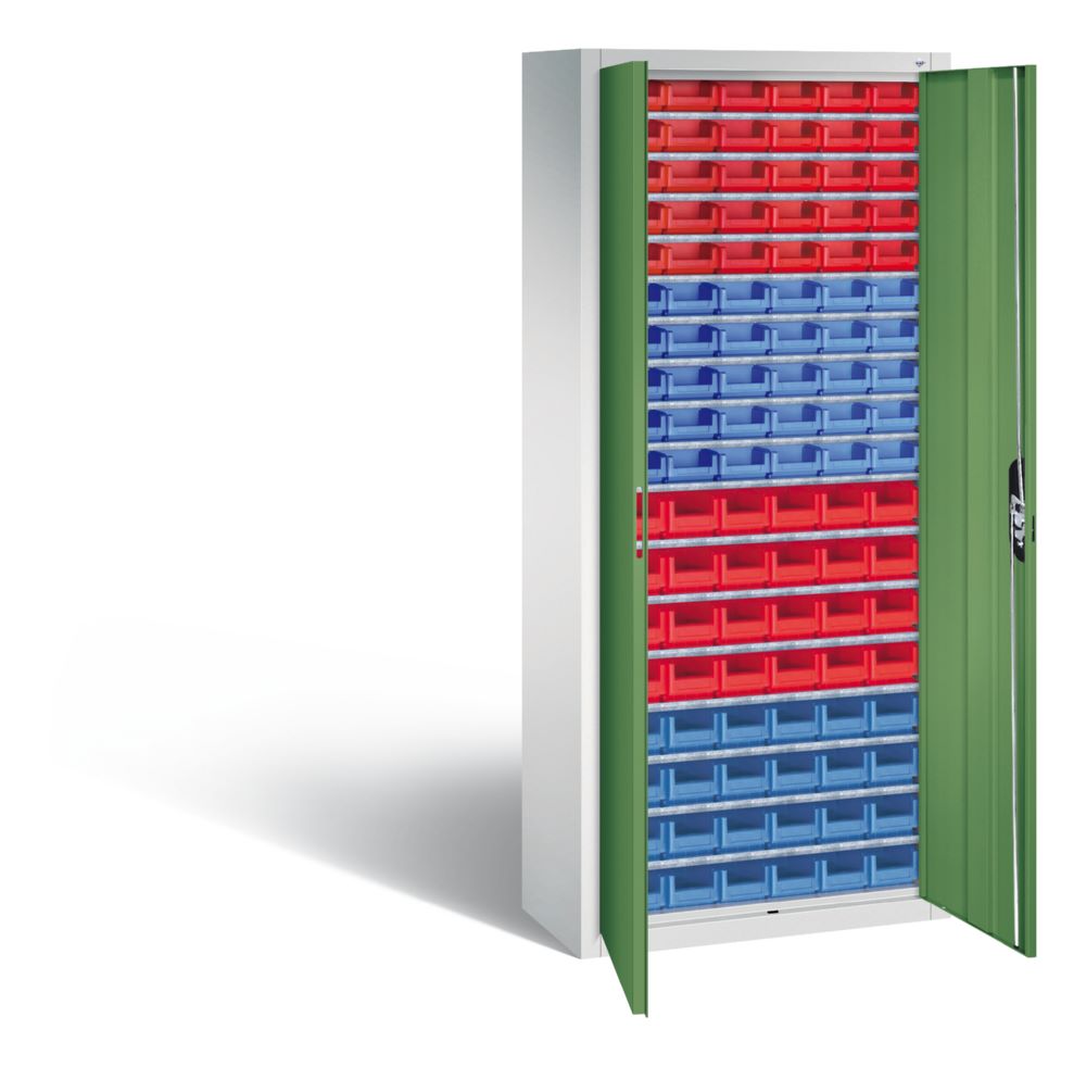 Produktbild C+P Magazinschrank 108 Sichtlagerkästen resedagrün 700 x 300 x 1690 mm bild 2