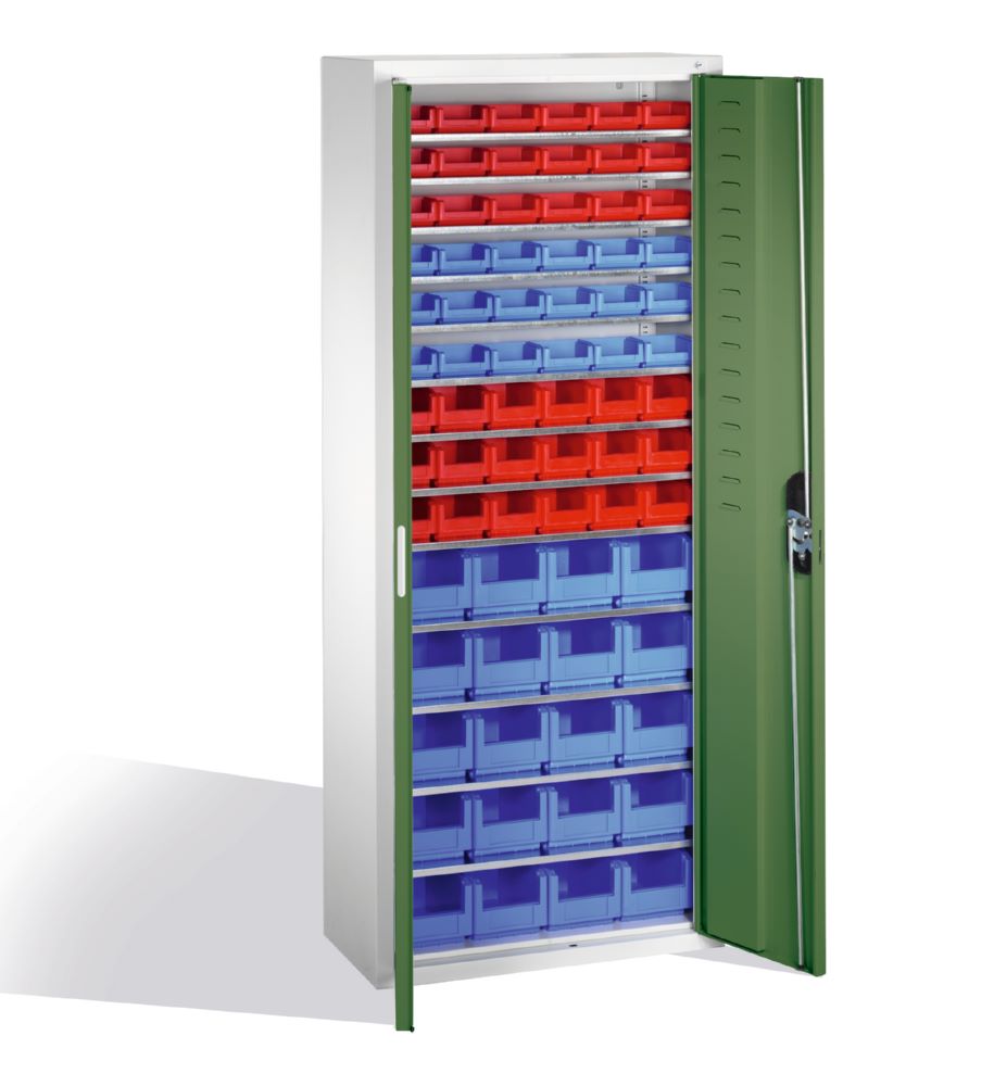 Produktbild C+P Magazinschrank Serie 13 aus Stahl in resedagrün 700 x 300 x 1690 mm bild 2