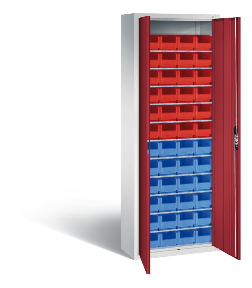 Produktbild C+P Magazinschrank mit Lagerkästen rubinrot 700 x 300 x 1980 mm bild 2