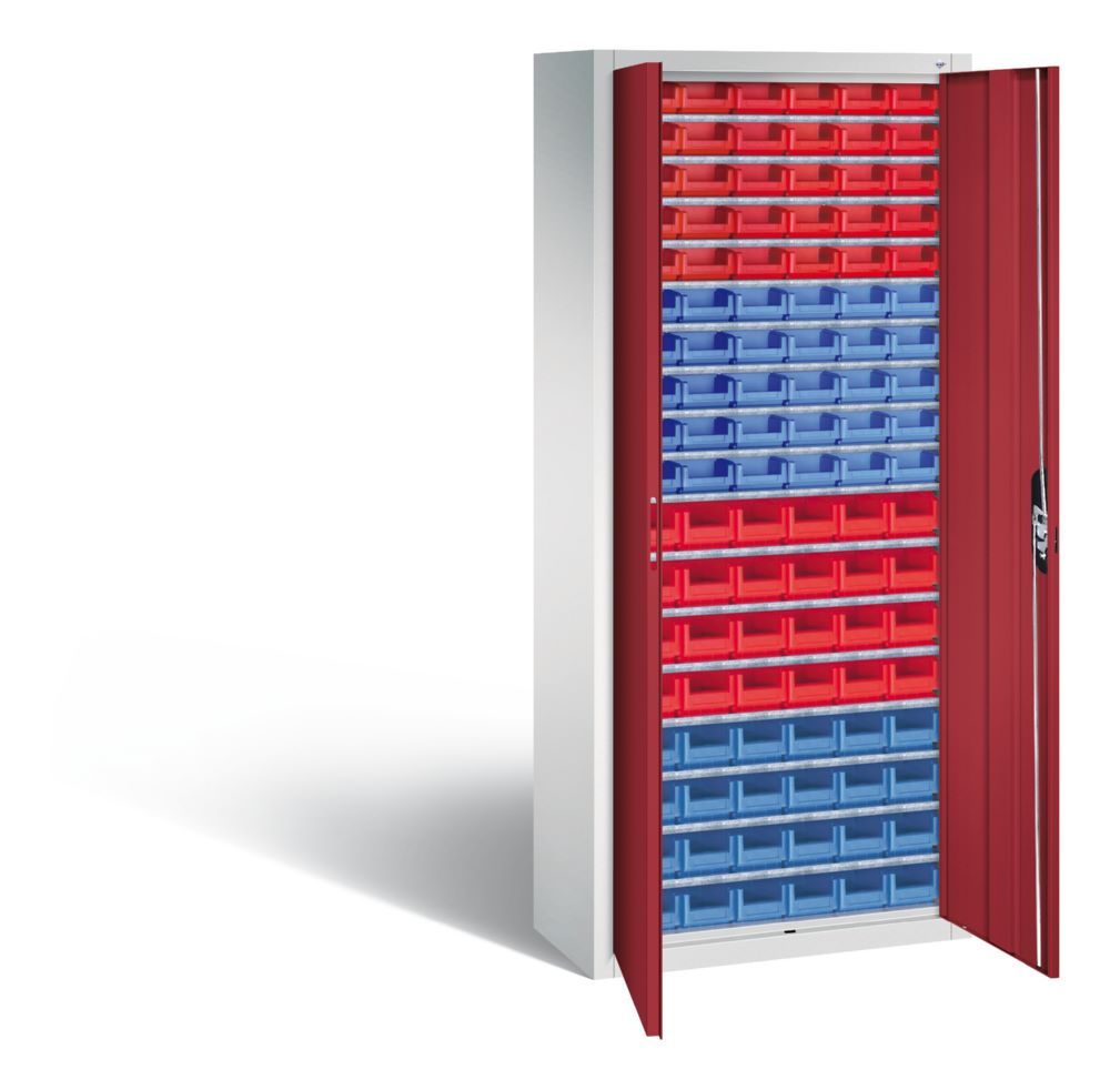 Produktbild C+P Magazinschrank 108 Sichtlagerkästen rubinrot 700 x 300 x 1690 mm bild 2