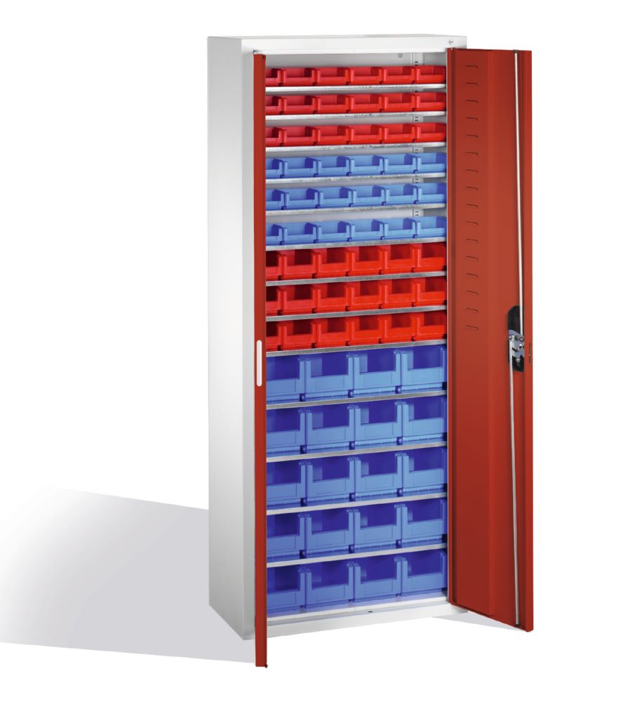 Produktbild C+P Magazinschrank Serie 13 aus Stahl in rubinrot 700 x 300 x 1690 mm bild 2