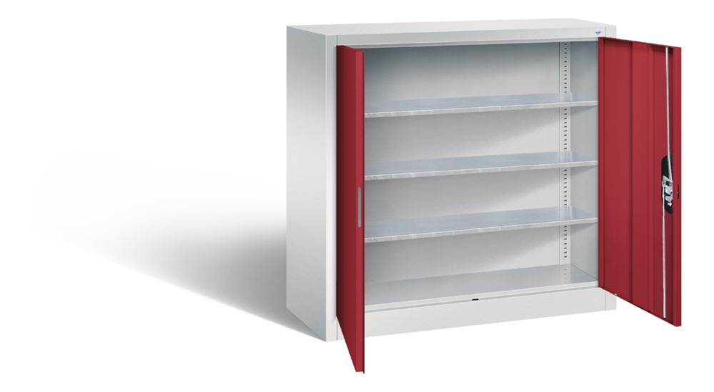 Produktbild C+P Magazinschrank mit Ergo Lock lichtgrau rubinrot 1000 x 420 x 1000 mm bild 2