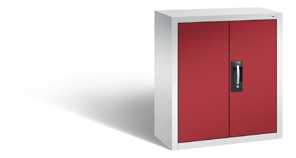 Produktbild C+P Magazinschrank mit Lagerkästen Türen in rubinrot 700 x 300 x 830 mm