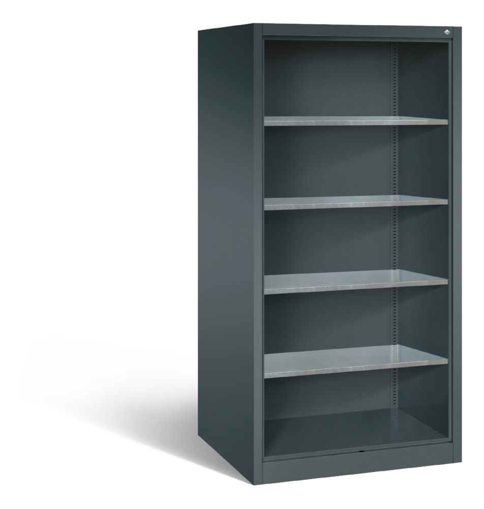 Produktbild C+P Fächerregal Serie 89 4 verzinkte Einlegeböden anthrazit 930 x 800 x 1950 mm
