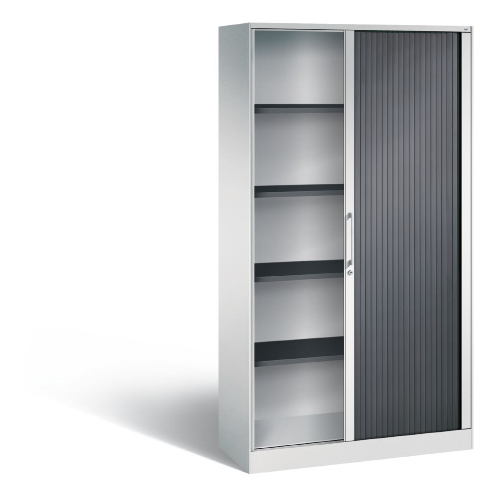 Produktbild C+P Rollladenschrank seitliche Lamellen Asisto lichtgrau 1000 x 435 x 1980 mm bild 2