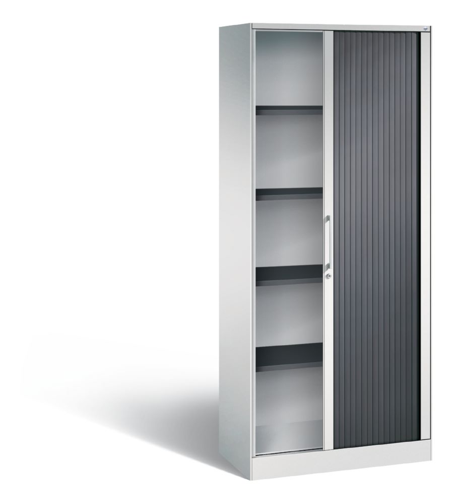 Produktbild C+P Großer Rollladenschrank Asisto Kunstlamellen in schwarzgrau 800 x 435 x 1980 mm bild 2