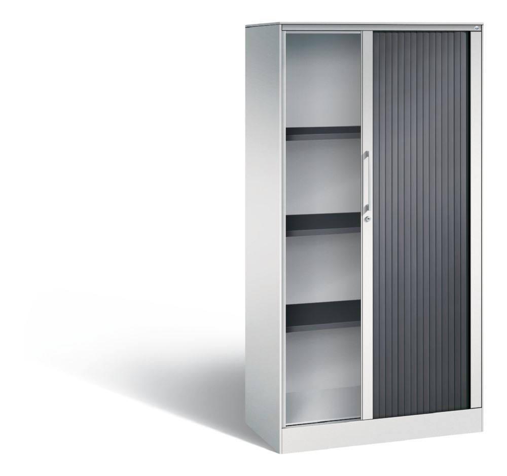 Produktbild C+P Großer Rollladenschrank Asisto 3 Böden lichtgrau 800 x 435 x 1639 mm bild 2