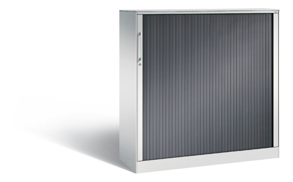 Produktbild C+P Breiter Rollladenschrank Asisto 2 Böden lichtgrau grau 1200 x 435 x 1310 mm
