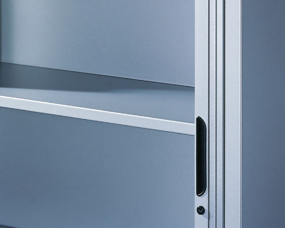 Produktbild C+P Rollladenschrank Omnispace 2 Einlegeböden lichtgrau 800 x 420 x 1030 mm bild 3