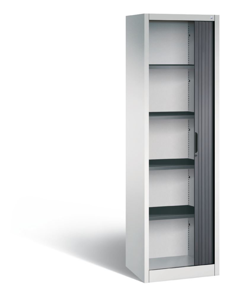 Produktbild C+P Rollladenschrank Omnispace 4 Fachböden schwarzgrau 600 x 420 x 1980 mm