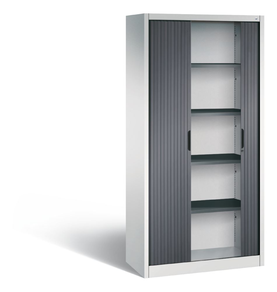 Produktbild C+P Rollladenschrank Omnispace Kunststofflamellen schwarzgrau 1000 x 420 x 1980 mm bild 2