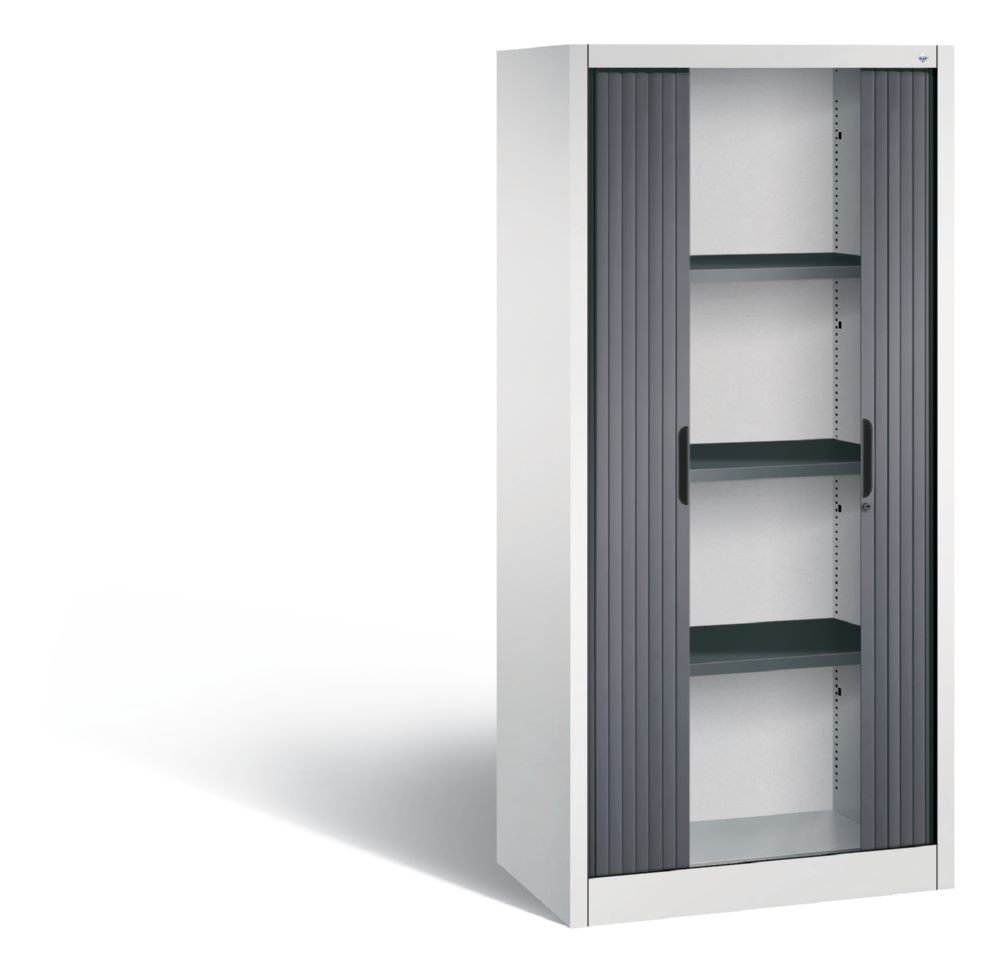 Produktbild C+P Rollladenschrank Omnispace als Sideboard in schwarzgrau 800 x 420 x 1660 mm bild 2