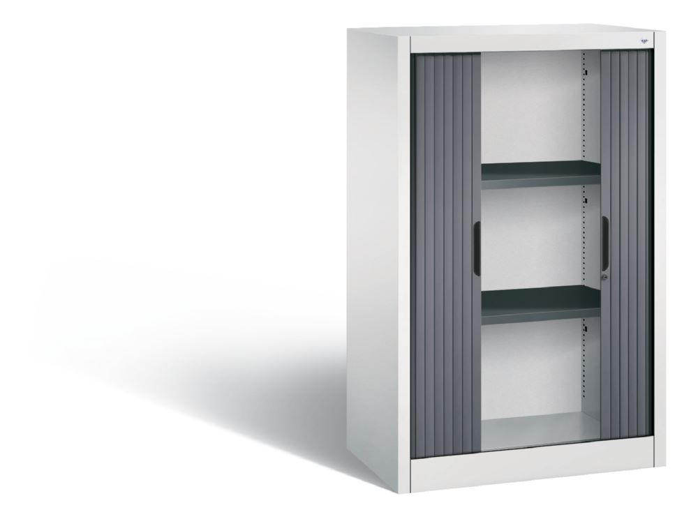 Produktbild C+P Rollladenschrank mit 2 Böden Omnispace schwarzgrau 800 x 420 x 1230 mm bild 2