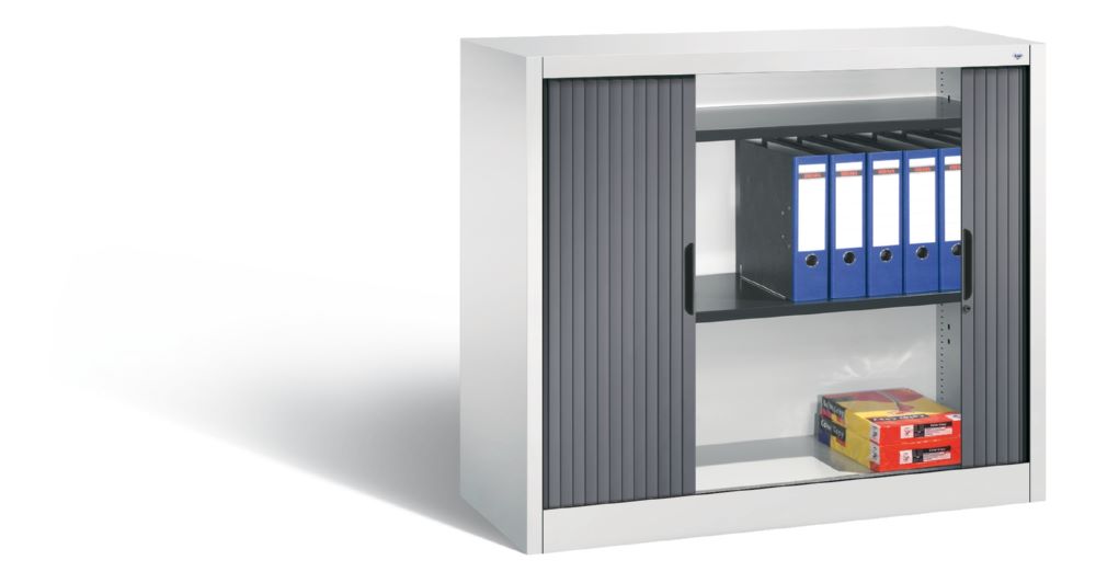 Produktbild C+P Rollladenschrank Omnispace als Sideboard grau schwarzgrau 1200 x 420 x 1030 mm bild 3