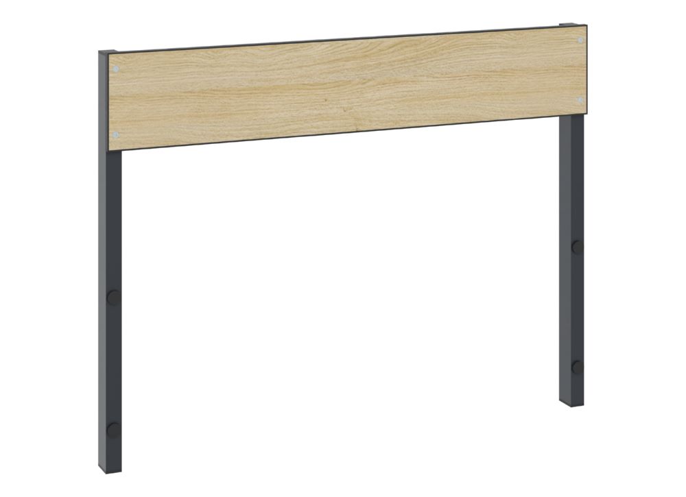 Produktbild C+P Rückenlehne 1-seitig Feuchtraum H 796 x B 1000 mm schwarzgrau HPL eiche