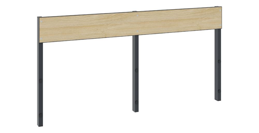 Produktbild C+P Rückenlehne für Umkleidebank schwarzgrau eiche HPL 1500 x 796 mm