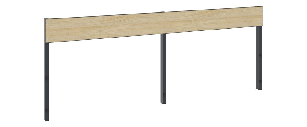 Produktbild C+P Rückenlehne für Umkleidebank im Feuchtraum schwarz eiche 1960 x 796 mm