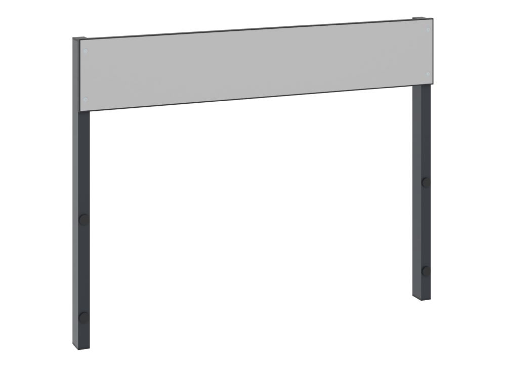 Produktbild C+P Rückenlehne 1-seitig Feuchtraum H 796x  B 1000 mm schwarzgrau HPL grau