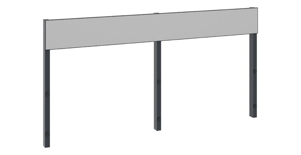 Produktbild C+P Rückenlehne für Umkleidebank schwarzgrau HPL 1500 x 796 mm