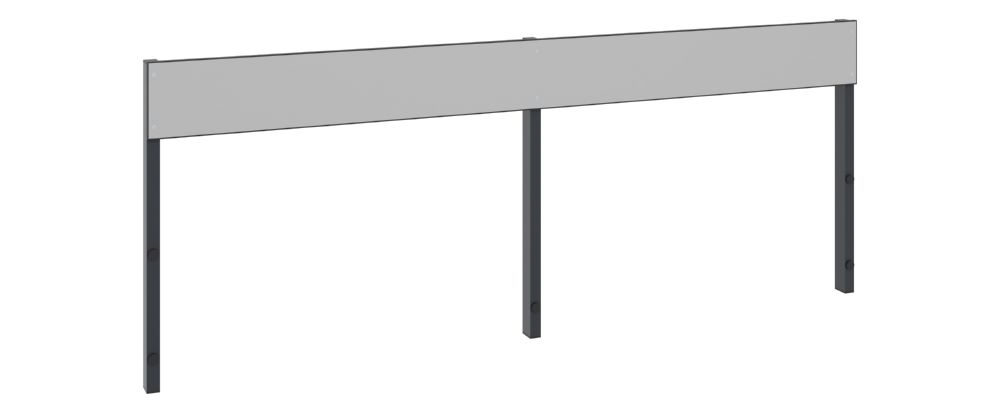 Produktbild C+P Rückenlehne für Umkleidekabine im Feuchtraum silbergrau 1960 x 796 mm