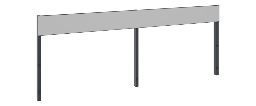 Produktbild C+P Rückenlehne für Umkleidebank im Feuchtraum HPL silbergrau 1960 x 796 mm