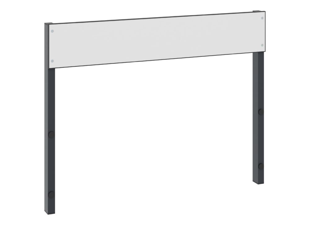 Produktbild C+P Rückenlehne 1-seitig Feuchtraum H 796 x B 1000 mm schwarzgrau HPL weiß