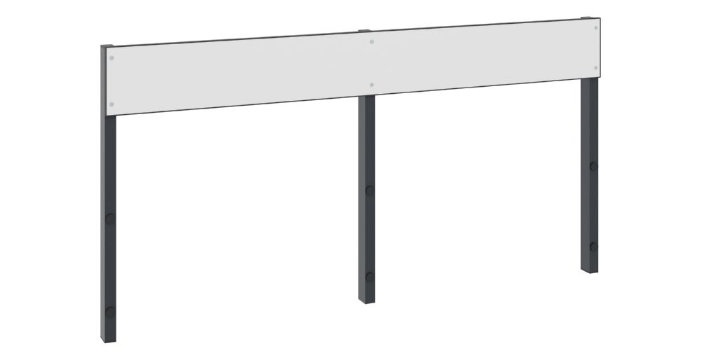 Produktbild C+P Rückenlehne für Umkleidebank schwarzgrau HPL weiß 1500 x 796 mm