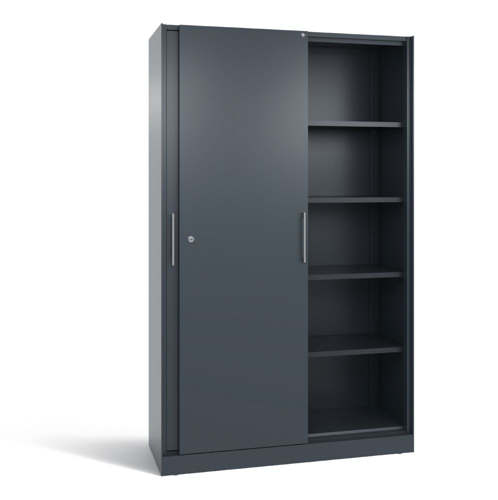 Produktbild C+P Schiebetürenschrank Asisto H 1980 x B 1200 x T 435 mm in anthrazit bild 2