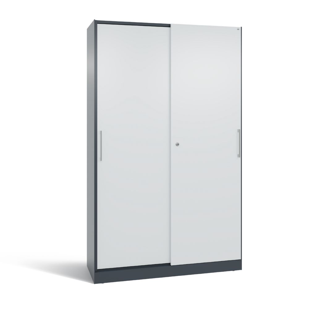 Produktbild C+P Schiebetürenschrank Asisto 1980 x 1200 x 435 mm anthrazit lichtgrau